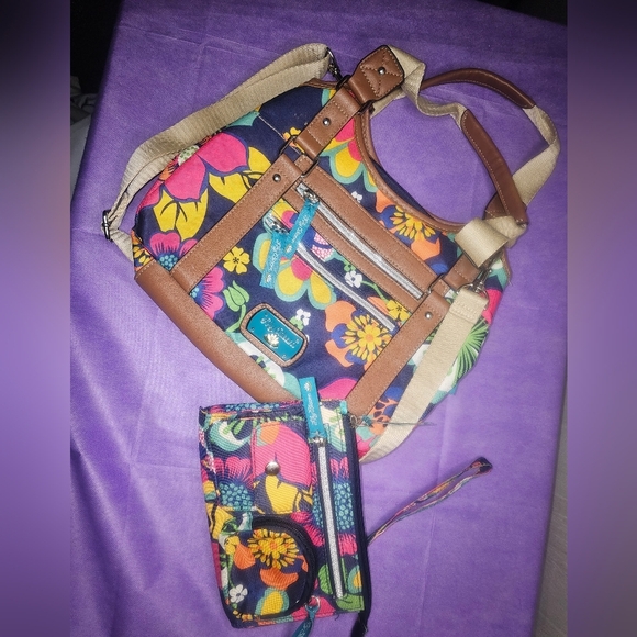 Lily Bloom Vibrant Floral Shoulder Bag Set - Picture 1 of 7